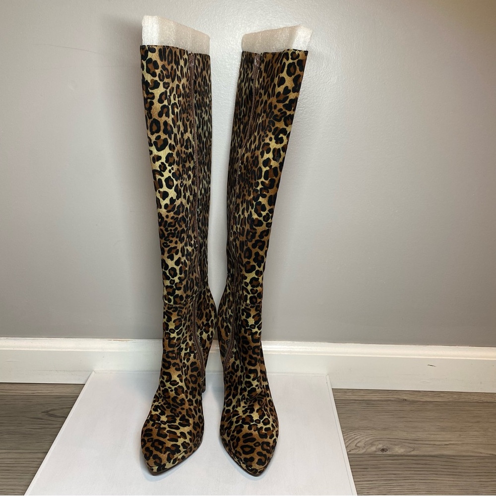 New Worthington Leopard Print High Heeled Boots Women’s Size 9 Tall Zip Up NWOB - Picture 5 of 10